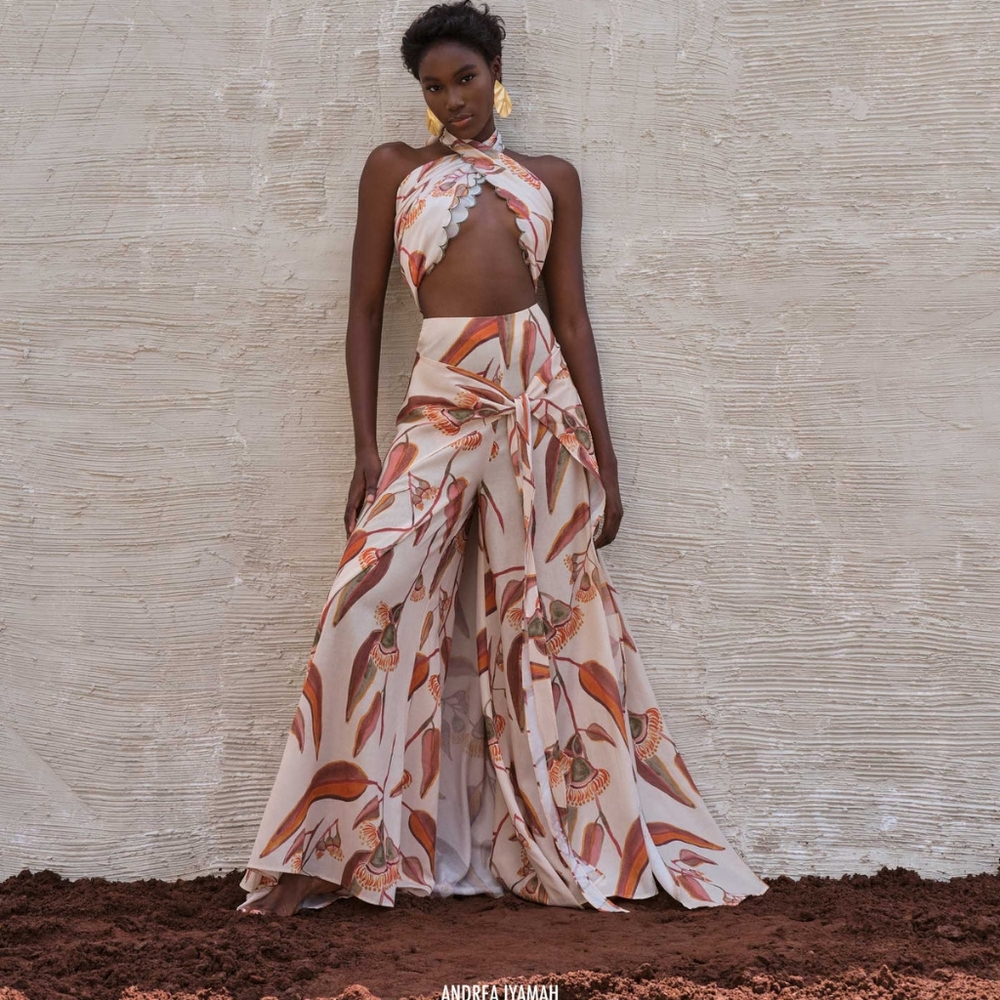 Andrea Iyamah Thema Pants Eucalyptus Print